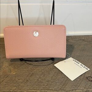 Anne Klein Slim Bifold Wallet - Rose/Pink - New NWT